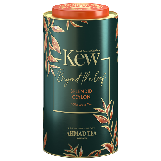 Osvěžující sypaný čaj Ahmad Tea Splendid Ceylon z řady Kew Beyond the Leaf.